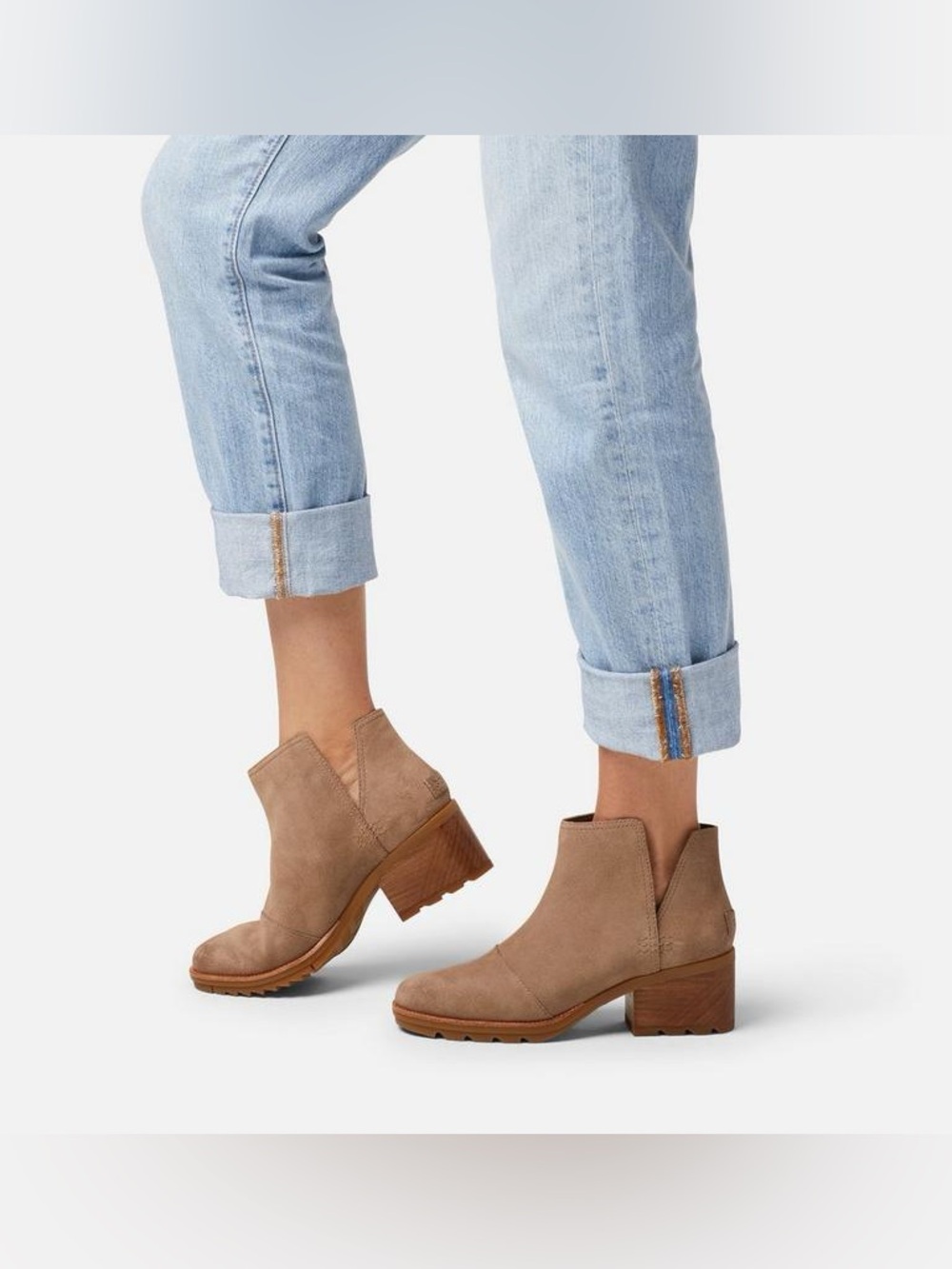 Sorel Women's Cate Cut-Out Waterproof Suede Ankle Bootie Size 6